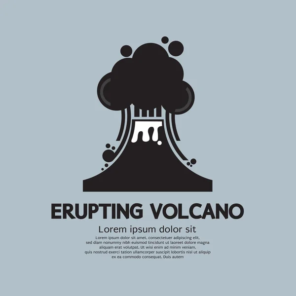 Erupting Volcano Natural Disaster Vector Illustration — Stock Vector