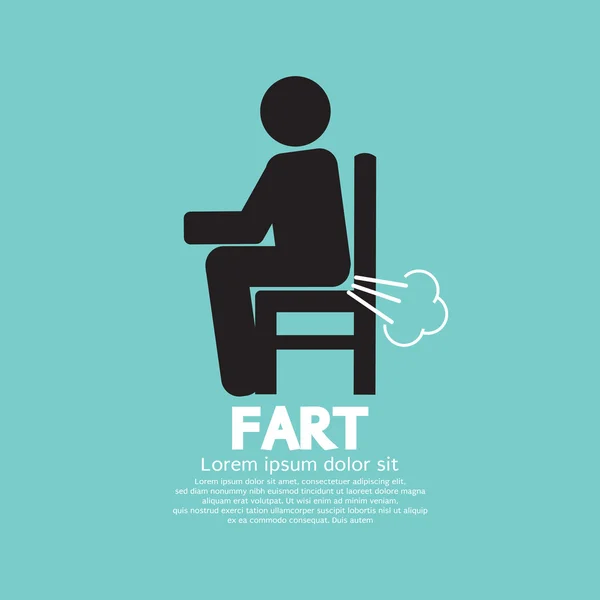 Farting Man On A Chair Black Symbol Vector Illustration — 图库矢量图片