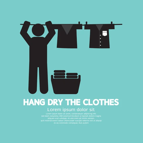 Hang The Clothes On A Clothesline Vector Illustration — Stock Vector