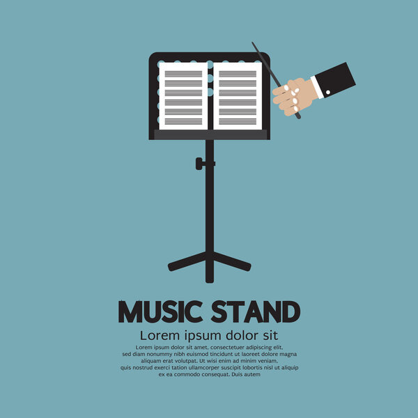 Single Music Stand With Conductor Vector Illustration