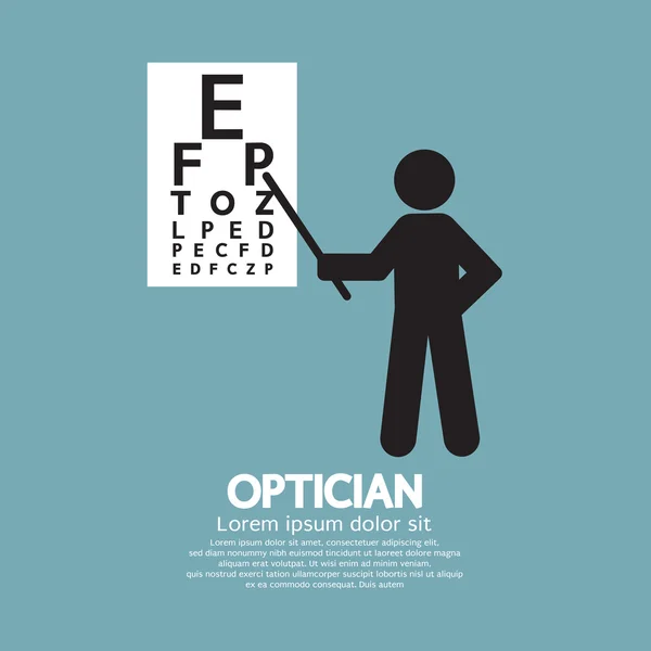 Opticien pointant vers Snellen Graphique Symbole graphique vectoriel Illustr — Image vectorielle