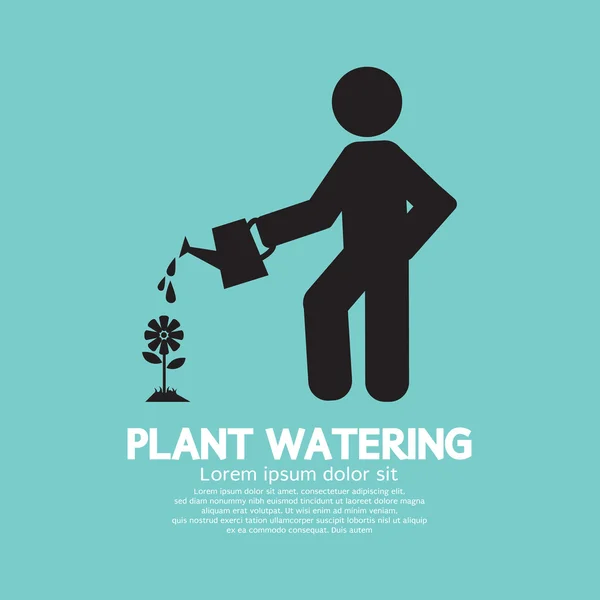 Plant Watering With Watering Can Vector Illustration — Stock Vector