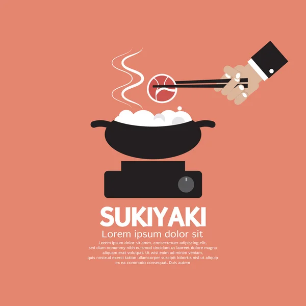 Illustrazione del vettore del piatto giapponese di Sukiyaki — Vettoriale Stock