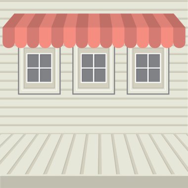 Üç Windows vektör çizim ile düz tasarım tente