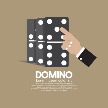 Parmak Domino satır vektör çizim için bastırıyor
