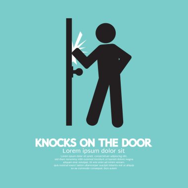 Graphic Of Single Man Knocks on The Door Vector Illustration