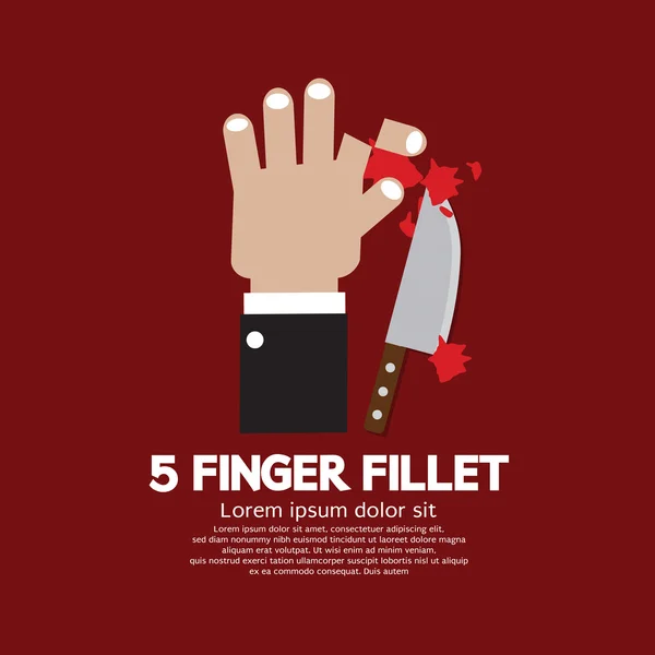 Beş parmak fileto oyun vektör çizim kaza — Stok Vektör