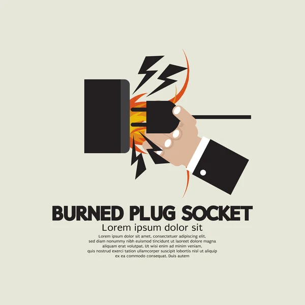 Gebrande Plug-Socket In Hand vectorillustratie — Stockvector