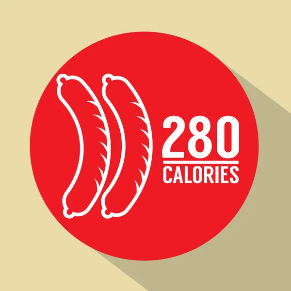 Illustrazione vettoriale del simbolo delle calorie dell'hot dog 280 — Vettoriale Stock