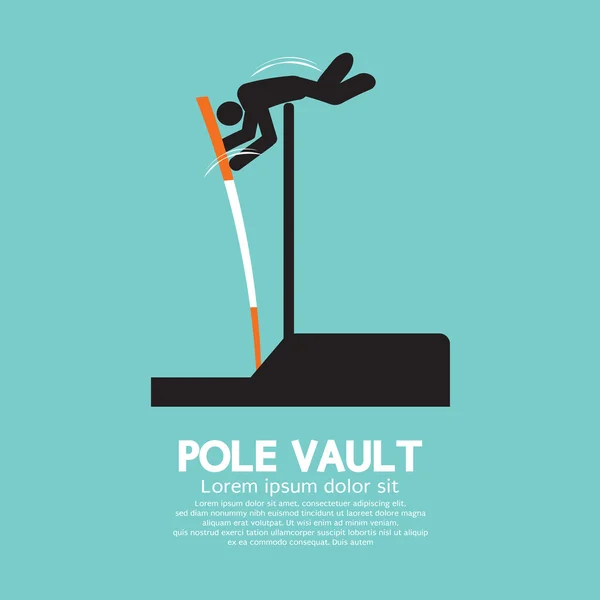 Pole Vault Atletas Gráfico Símbolo Vetor Ilustração — Vetor de Stock