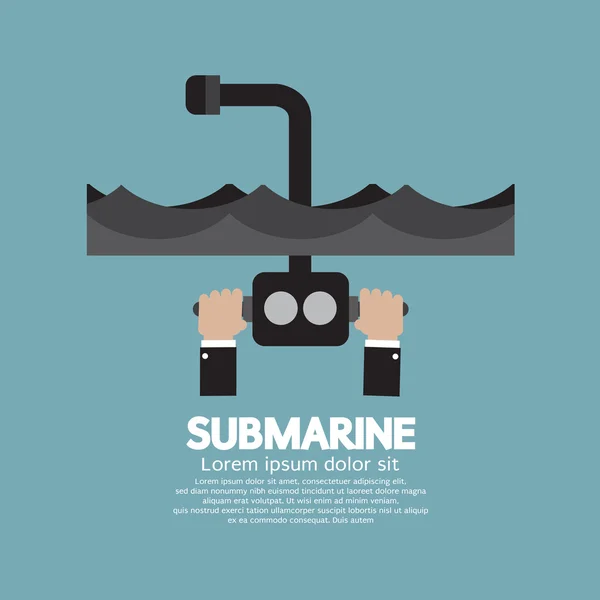 Periscópio de submarino sob o oceano Vector Ilustração —  Vetores de Stock