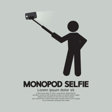 Monopod Selfie öz portre aracı için Smartphone vektör Illustra