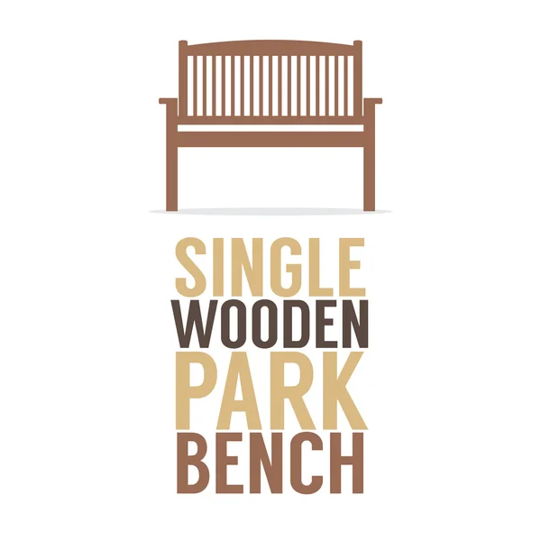 Single Wooden Park Bench On White Background Vector Illustration — Stock Vector