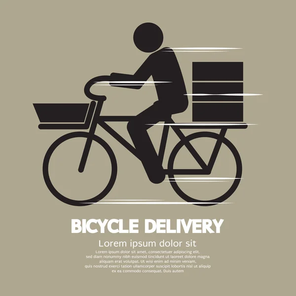 Servicio de entrega de bicicletas Símbolo gráfico Vector Ilustración — Vector de stock