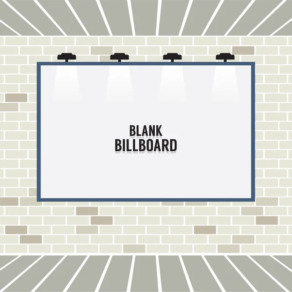 Blank Advertising Billboard On Brick Wall Vector Illustration — Stock Vector
