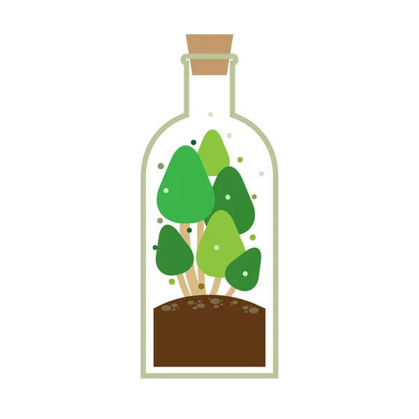 Árbol en una botella Vector Ilustración — Vector de stock