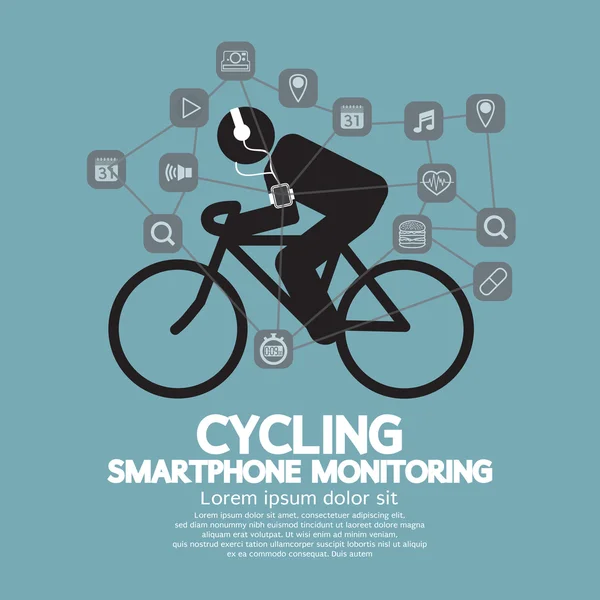 Saúde e Fitness Smartphone Monitoramento Vector Ilustração — Vetor de Stock
