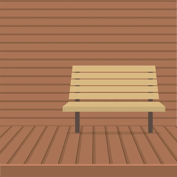 Silla vacía en pared de madera Vector Ilustración — Vector de stock