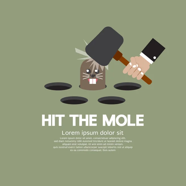 Hit The Mole Fun Game Vector Ilustração — Vetor de Stock