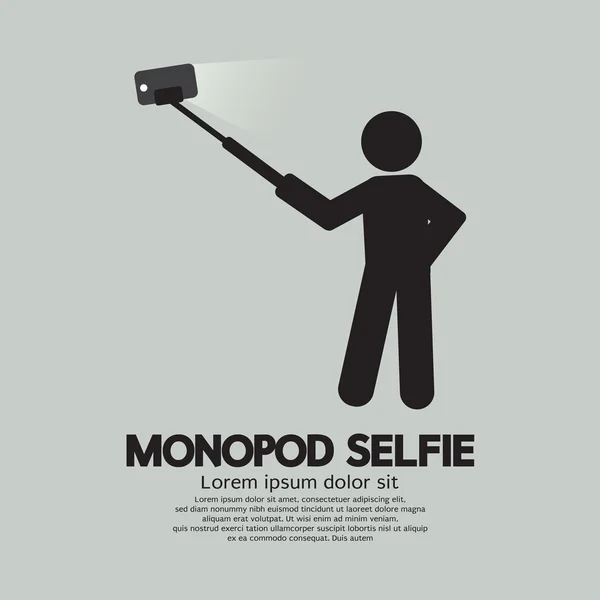 Monopod Selfie öz portre aracı için Smartphone vektör Illustra — Stok Vektör