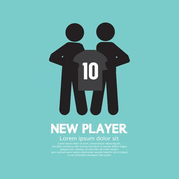 El Jugador de Fútbol Mostrando una Camisa Con Team Manager-A Nuevo Jugador Contrato Concepto de Firma Vector Ilustración — Archivo Imágenes Vectoriales