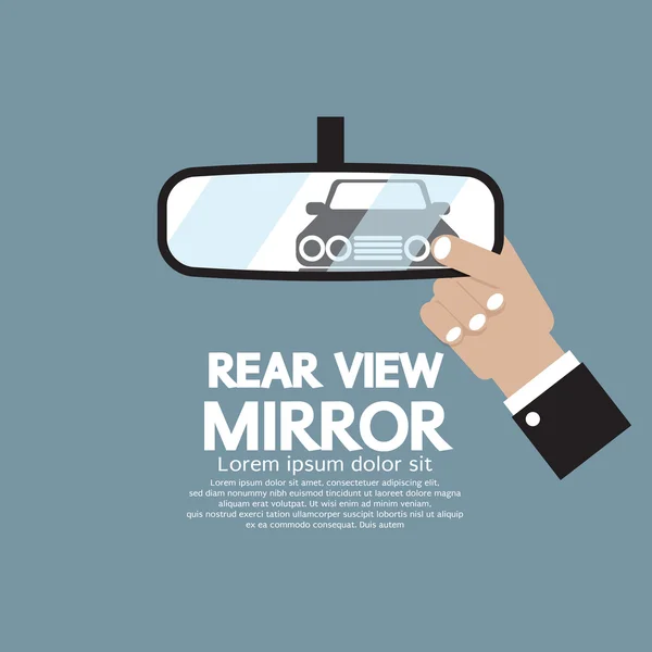 Car's Reflection In Rear View Mirror Vector Illustration — Stock Vector