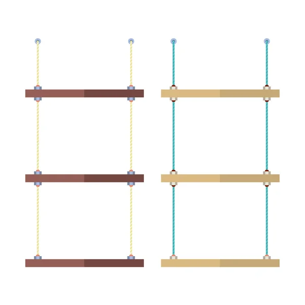 Set di scaffali vuoti Illustrazione vettoriale della corda — Vettoriale Stock