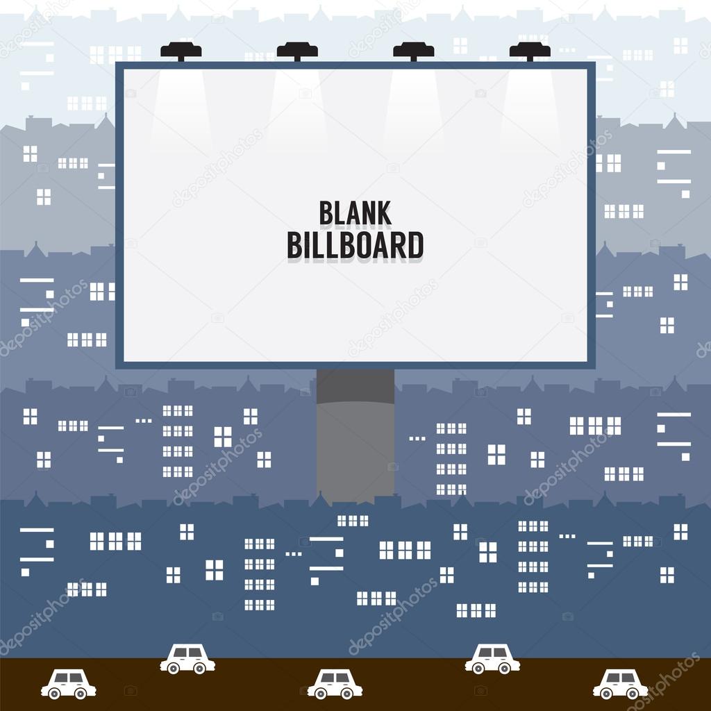 Big Blank Advertising Billboard In Town Vector Illustration