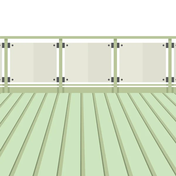 Balcone in legno con pavimento in legno Vector Illustrazione — Vettoriale Stock