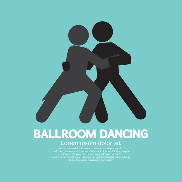 Ballroom Dancing Black Graphic Symbol Vector Illustration — Stock Vector