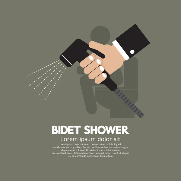 Hand met behulp van een Bidet douche vectorillustratie — Stockvector