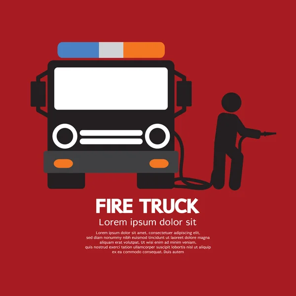 Fire Truck With A Man Vector Illustration — Stock Vector