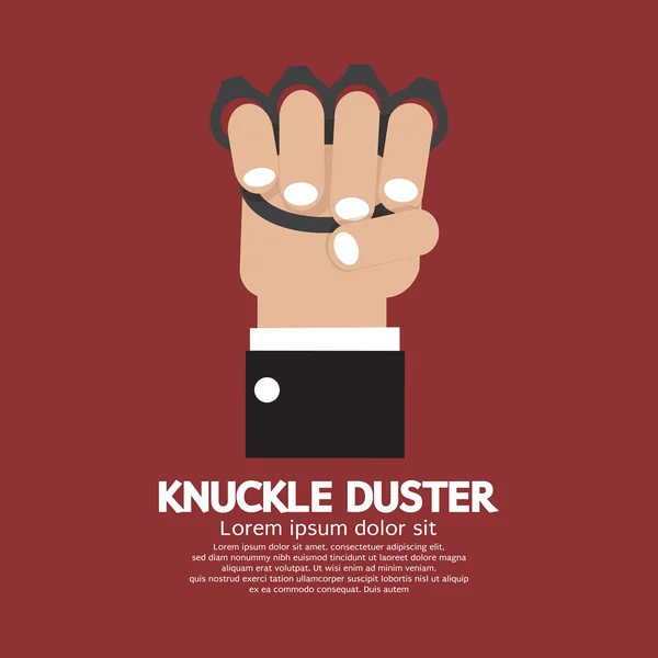 Knuckle Duster In Hand Graphic Vector Illustration — Stock Vector