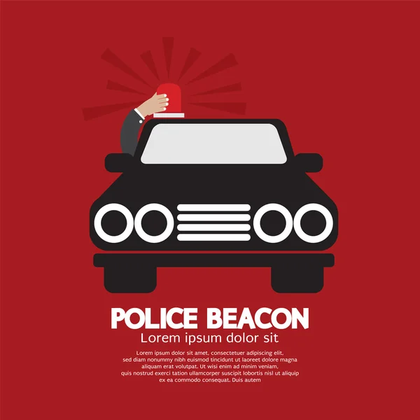 Politie Beacon op auto's dak vectorillustratie — Stockvector