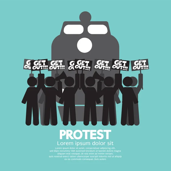 Tåg arbetarna strejken och Protest Symbol vektor Illustration — Stock vektor