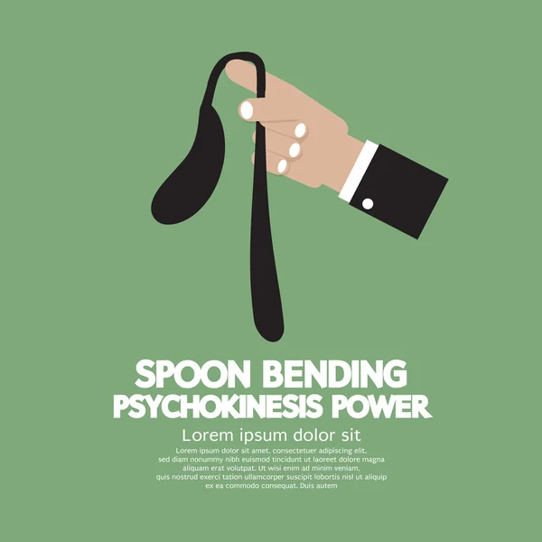 Spoon Bending Psychokinesis Power Vector Illustration — Stock Vector
