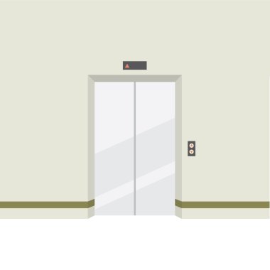 Kapalı kapılar Asansör vektör çizim