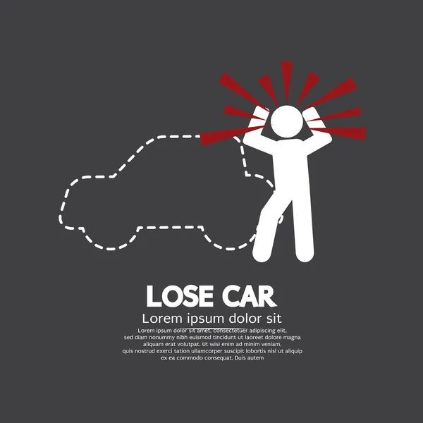 Lose Car Concept Illustration vectorielle de symbole graphique — Image vectorielle