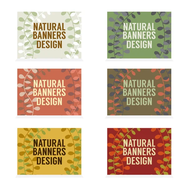 Ensemble de conception de bannières naturelles Illustration vectorielle de style vintage — Image vectorielle