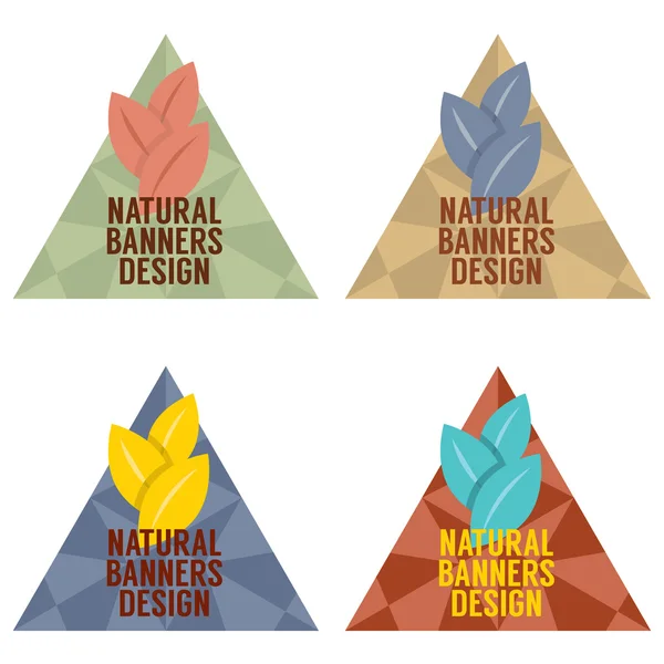 Naturliga Banners Design Set Vintage Style vektor Illustration — Stock vektor