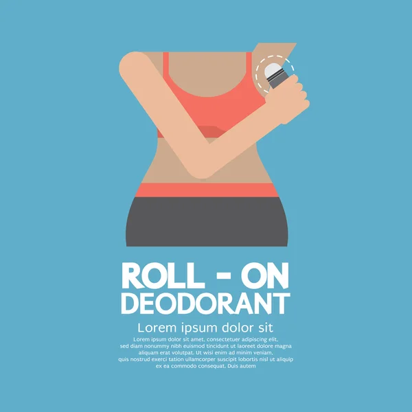 Sportiga kvinnan använder Roll-on Deodorant vektor Illustration — Stock vektor