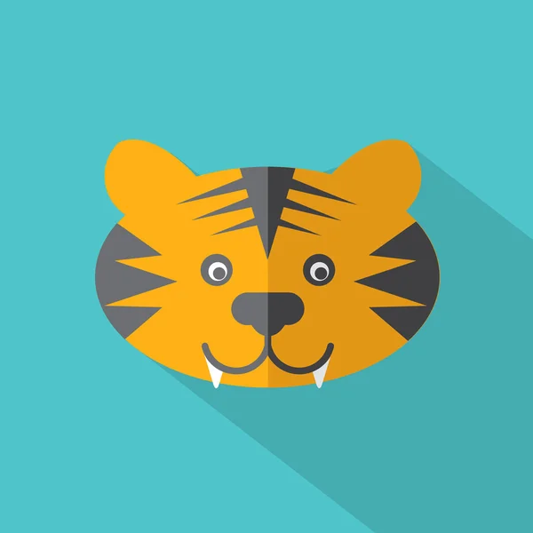 Modern Flat Design Tiger Icon Vector Illustration — Stock Vector
