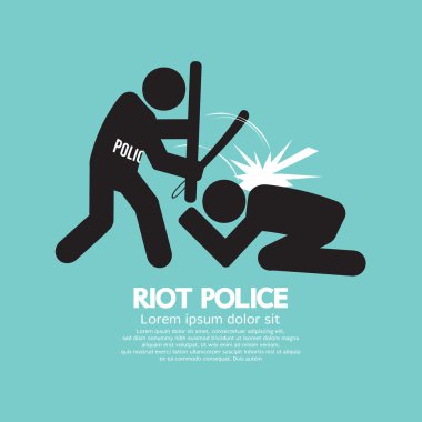 Riot Police Black Symbol Graphic Vector Illustration clipart
