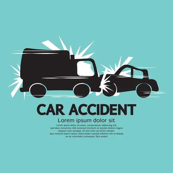 Camion e auto in un incidente vettoriale illustrazione — Vettoriale Stock