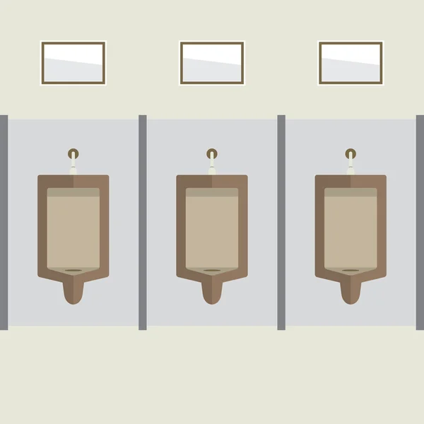 Flat Design Men 's Urinal Row Vector Illustration — стоковый вектор