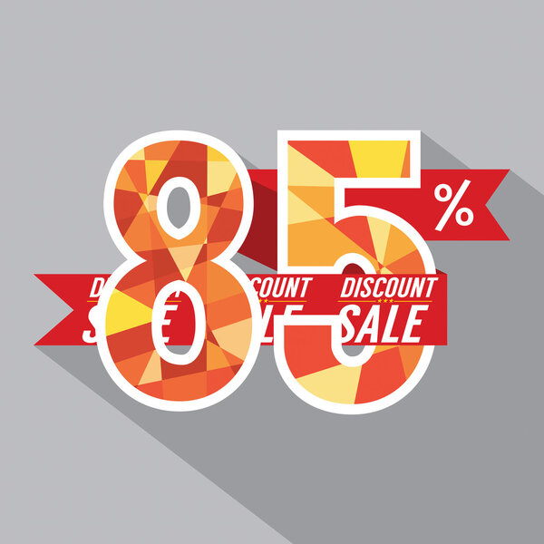 Discount 85 Percent Off Vector Illustration