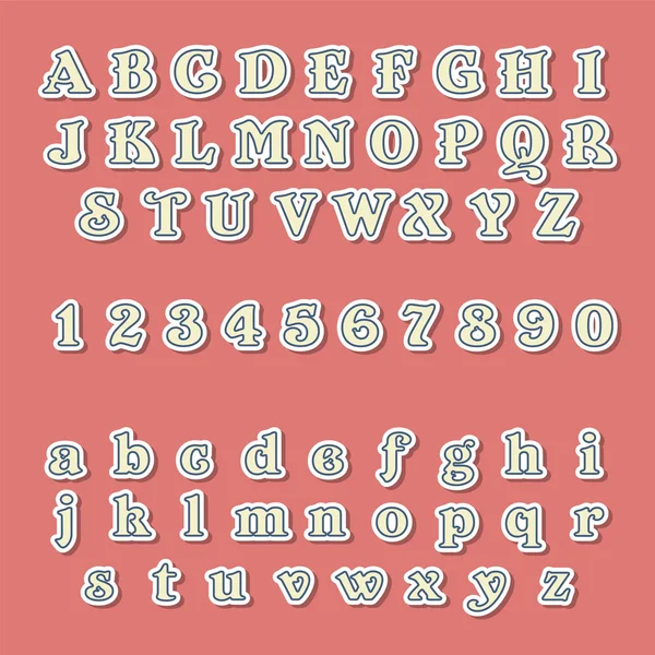 Alphabets et chiffres Vintage Style Set Illustration vectorielle — Image vectorielle