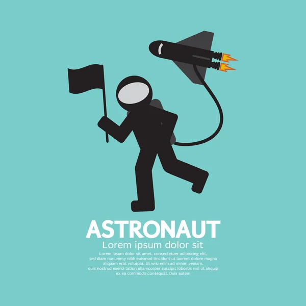 Astronauta com Ilustração de Vetor Gráfico de Nave Espacial —  Vetores de Stock