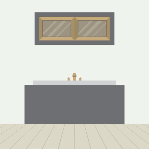 Printflat デザイン バスタブ付きバスルームのベクトル図の — ストックベクタ