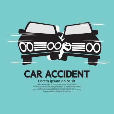 İki araba kazasında bir illüstrasyon vektör